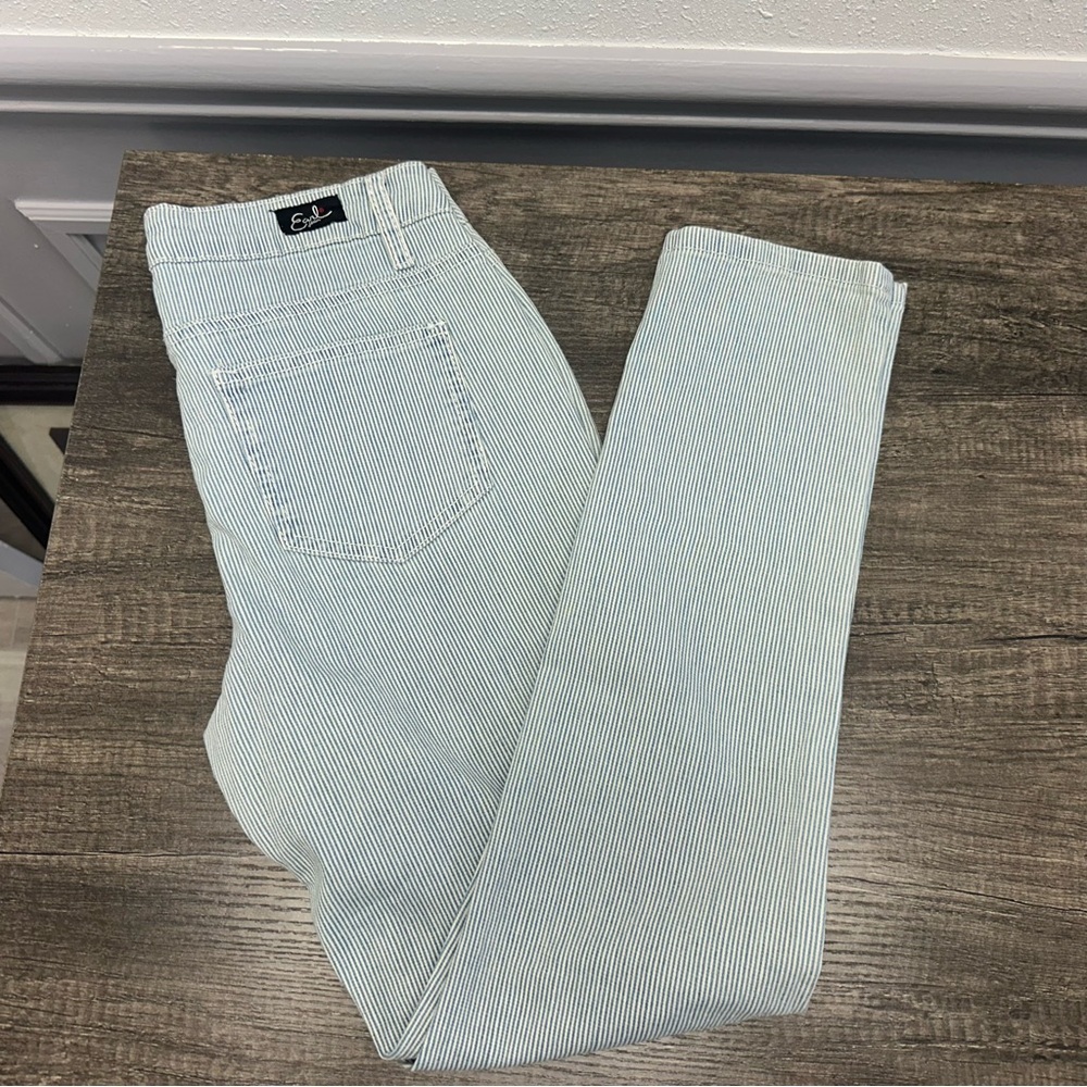 Striped Blue and White Jeans 1005